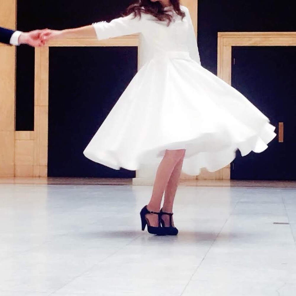 Tea Length Retro Style Wedding Dress